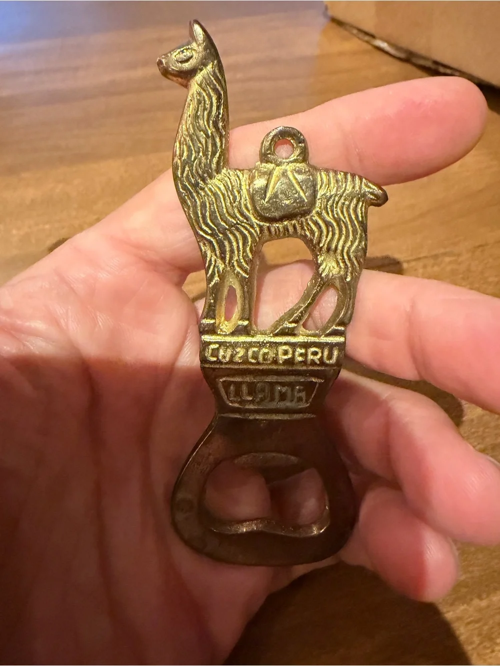 Vintage Brass Llama Bottle Opener Peru 4”